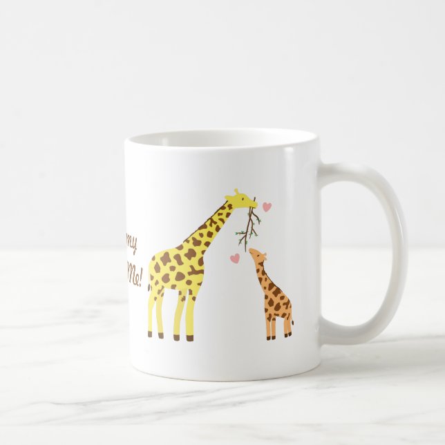 Colourful Giraffe Mummy and Baby Calf For Kids Coffee Mug (Right)