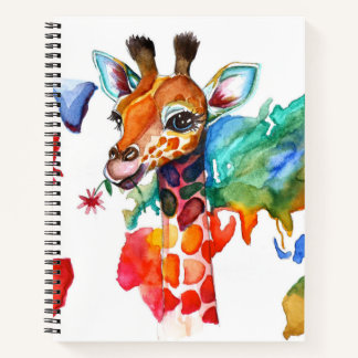 Colourful giraffe notebook