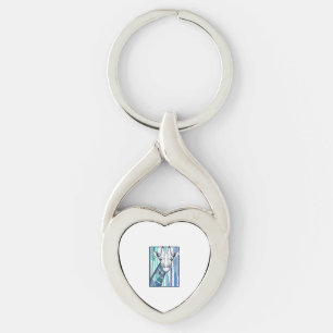 Colourful Giraffe Portrait Vintage Engraving Vecto Key Ring