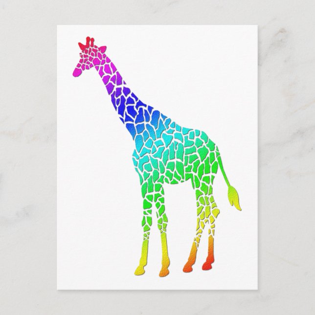 Colourful Giraffe Postcard (Front)