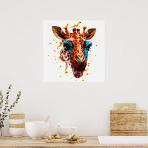 Colourful Giraffe Poster