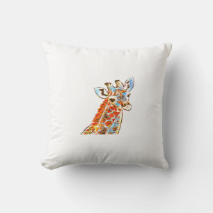 Colourful giraffe throw pillow