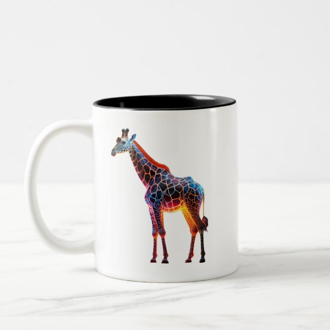 Colourful Giraffe Two-Tone Coffee Mug (Left)