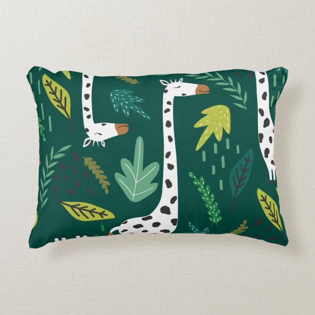 Colourful Giraffes: Decorative Animal Pattern. Cushion (Front)