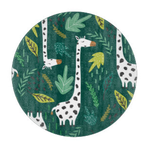 Colourful Giraffes: Decorative Animal Pattern. Cutting Board