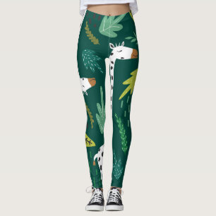 Colourful Giraffes: Decorative Animal Pattern. Leggings