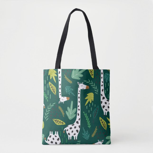 Colourful Giraffes: Decorative Animal Pattern. Tote Bag (Front)