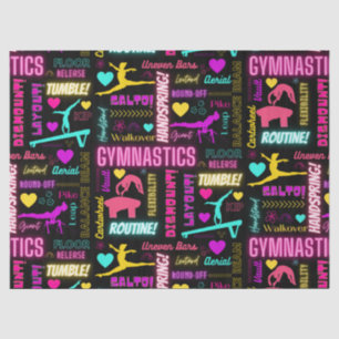 Colourful Girls Gymnastics Glossary Typography    Tissue Paper