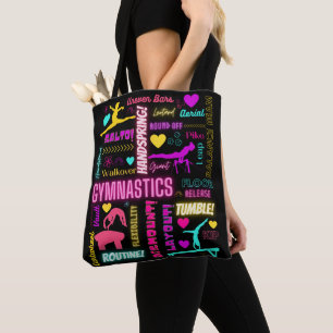 Colourful Girls Gymnastics Glossary Typography    Tote Bag