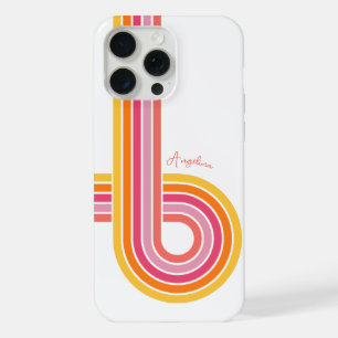 Colourful Girly Stripes Pattern with Name iPhone 15 Pro Max Case