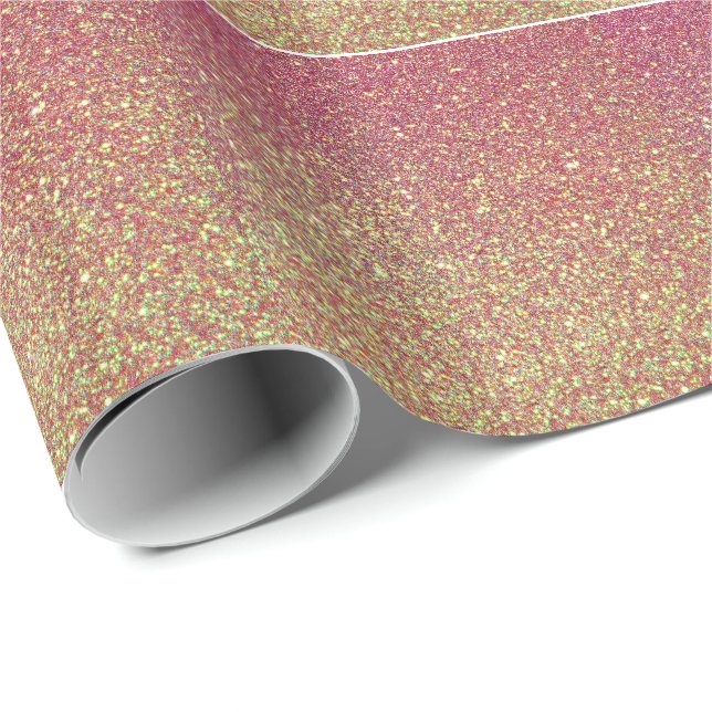 Colourful Glam Faux Glitter Wrapping Paper (Roll Corner)
