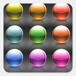 Colourful Glass Balls Stickers