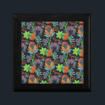 Colourful Glass Beads Look Retro Floral Design Gift Box<br><div class="desc">Elegant colourful glass beads look retro floral design. This is an image/graphic of glass bead.</div>