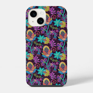 Colourful Glass Beads Look Retro Flowers iPhone 14 Case