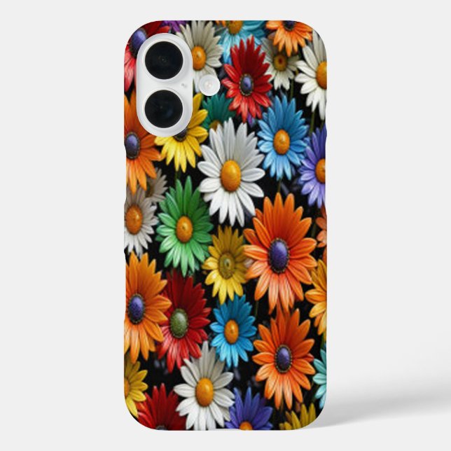 Colourful Glass Flowers #8 -  iPhone 16 Cases (Back)