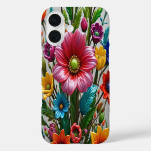 Colourful Glass Flowers #9 - iPhone 16 Cases