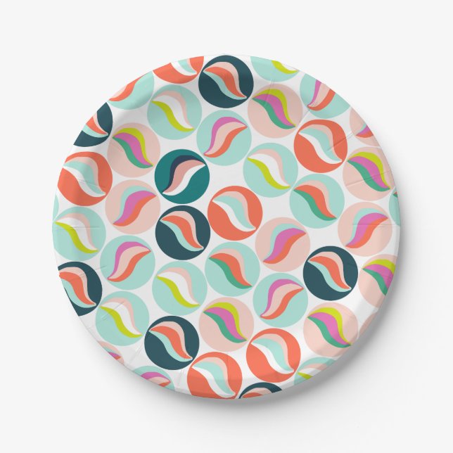 Colourful Glass Marble Paper Plates (Front)