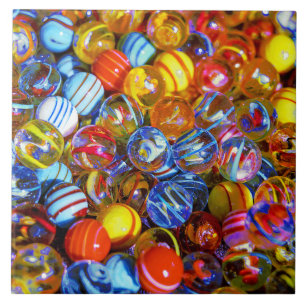 Colourful Glass Marbles Ceramic Tile