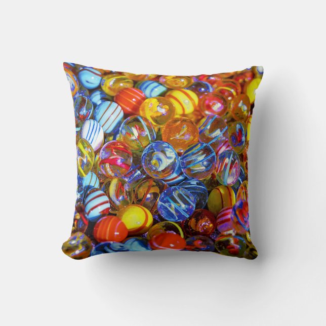 Colourful Glass Marbles Cushion (Front)