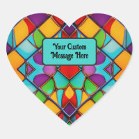 Colourful Glass Window: add message of love / fait
