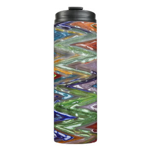Colourful Glass Zigzag #6 - Thermal Tumbler