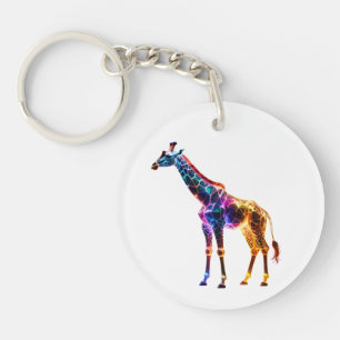 Colourful Glassy Giraffe Key Ring