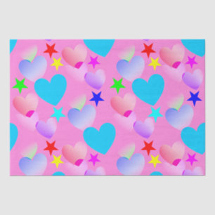 Colourful Gliding Hearts 'n Stars Gift Tissue Pape Paper