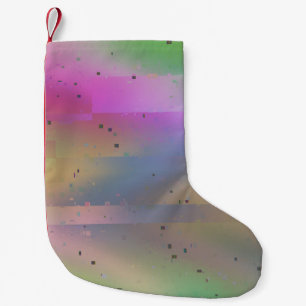 Colourful Glitch Art Pixels Vaporwave Aesthetic Small Christmas Stocking