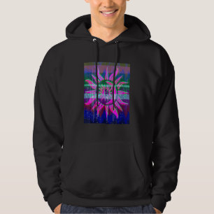 Colourful Glitched Sun Noise Vaporwave Hoodie