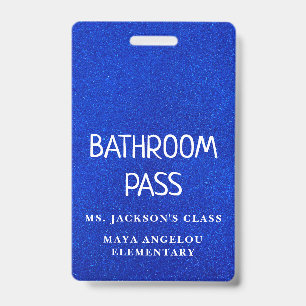 Colourful Glitter Back To School Bathroom Hall Pas ID Badge