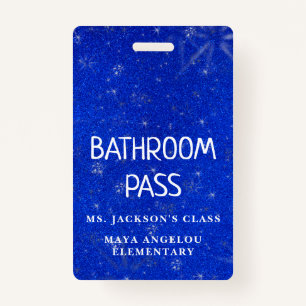 Colourful Glitter Back To School Bathroom Hall Pas ID Badge