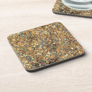 Colourful Glitter Cork Coaster