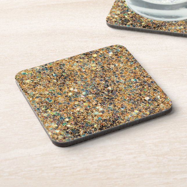 Colourful Glitter Cork Coaster (Left Side)