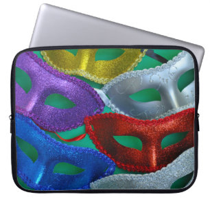 Colourful glitter masks laptop sleeve