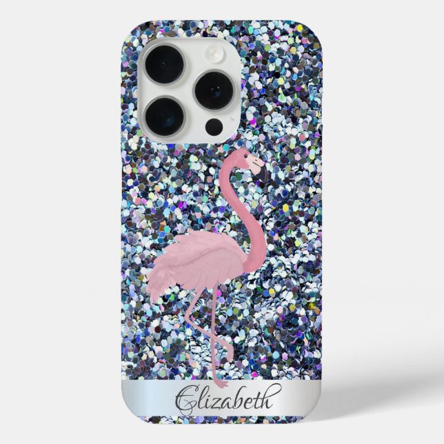 Colourful Glitter Pink Flamingos Case-Mate iPhone Case (Back)