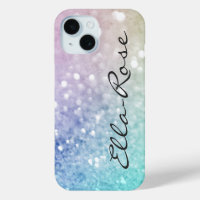 Colourful Glitter Pretty Bokeh Monogrammed