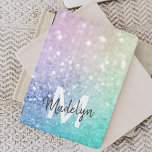 Colourful Glitter Pretty Bokeh Monogrammed iPad Mini Cover<br><div class="desc">Easily personalise this elegant colourful bokeh glitter pattern with your custom name and/or monogram.</div>
