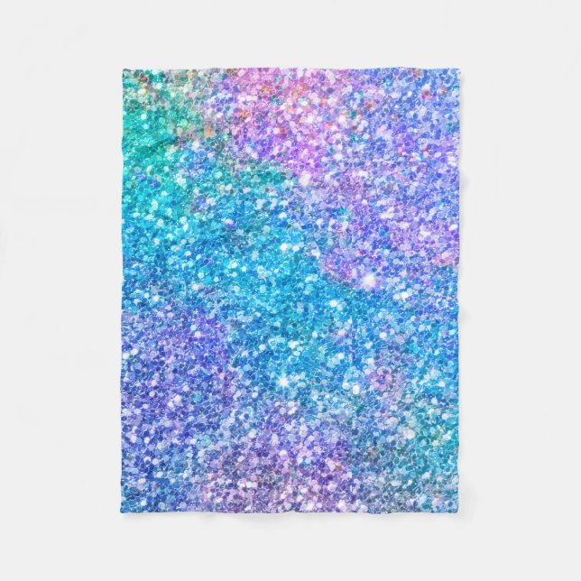 Colourful Glitter Texture Fleece Blanket (Front)
