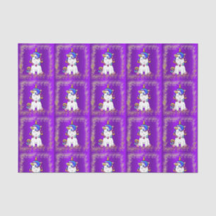 Colourful Glitter Unicorn Purple Tissue Paper
