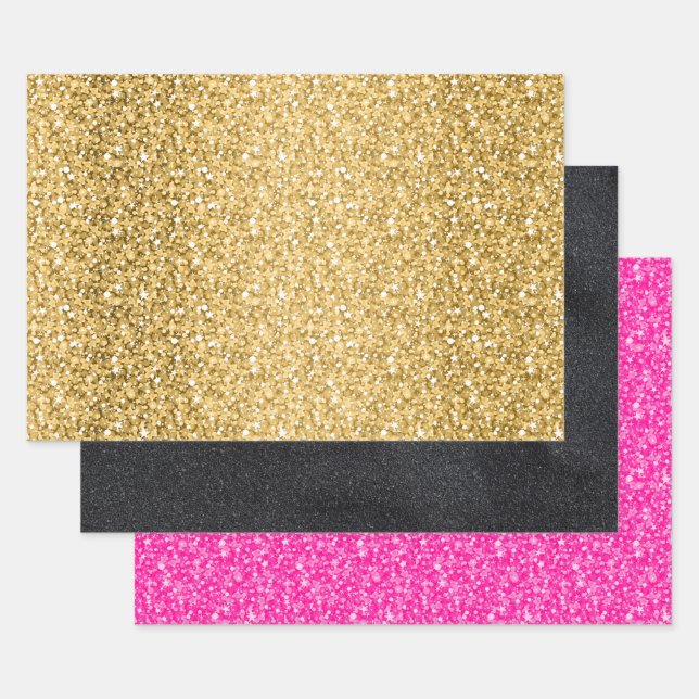 Colourful Glitter Wrapping Paper Sheet (Set)