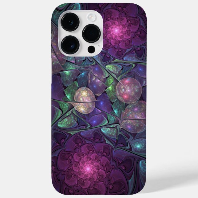 Colourful Glittering Modern Abstract Fractal Art Case-Mate iPhone Case (Back)