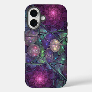 Colourful Glittering Modern Abstract Fractal Art iPhone 16 Case