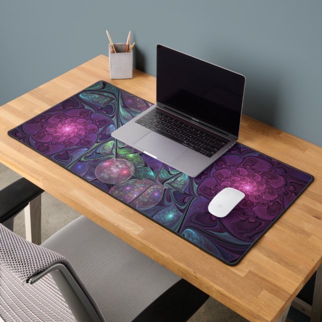 Colourful Glittering Modern Abstract Fractal Art Desk Mat (Office 2)