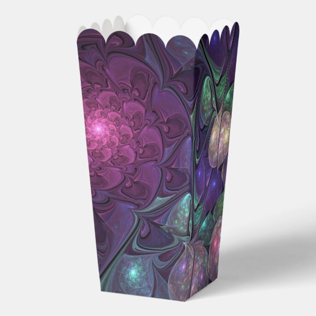 Colourful Glittering Modern Abstract Fractal Art Favour Box (Back)