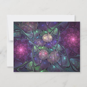 Colourful Glittering Modern Abstract Fractal Art Postcard
