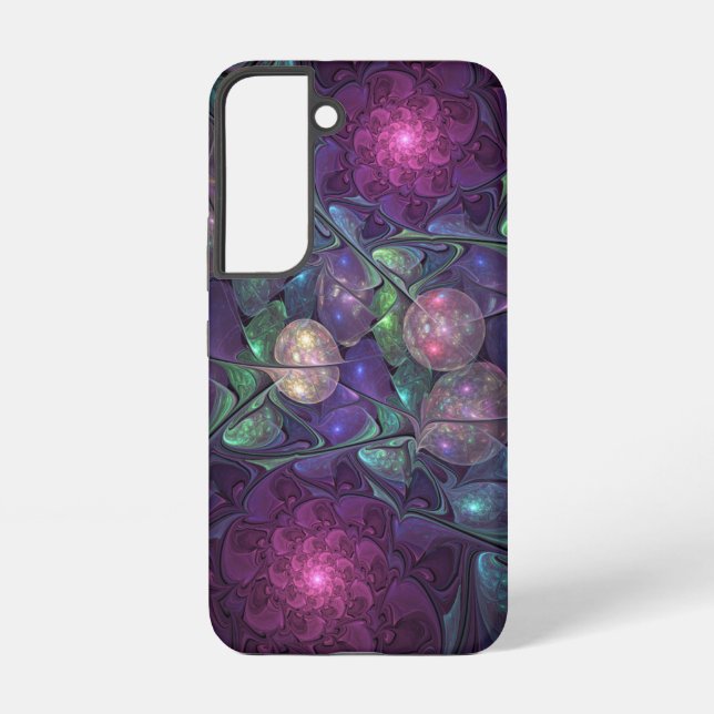 Colourful Glittering Modern Abstract Fractal Art Samsung Galaxy S22 Case (Back)
