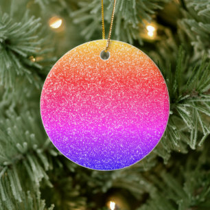 Colourful Glittery Sprinkles Christmas Holiday 201 Ceramic Ornament