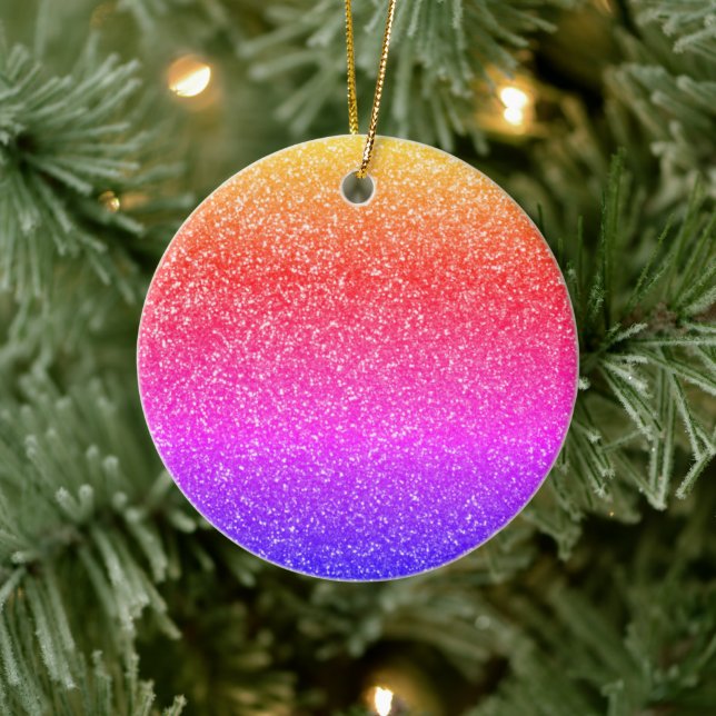 Colourful Glittery Sprinkles Christmas Holiday 201 Ceramic Ornament (Tree)