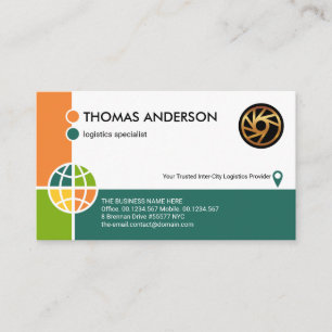 Colourful Global Corner Logistics Manager Business Card