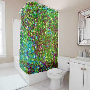 Colourful Glow Glitter Pattern Shower Curtain